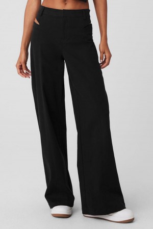 Black Women Alo Yoga High-Waist Risk Taker Pant | Australia 06527-RLPH