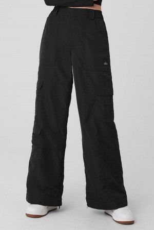 Black Women Alo Yoga High-Waist Ski-Moto Pant | Australia 07981-VORX
