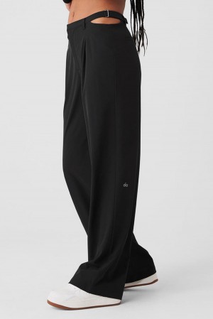 Black Women Alo Yoga Mid-Rise Showdown Pant | Australia 97205-RDYW