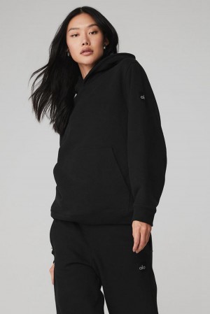 Black Women Alo Yoga Renown Heavy Weight Hoodie | Australia 47628-IOLV