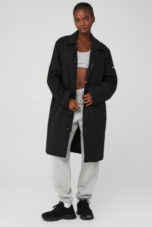 Black Women Alo Yoga Signature Overcoat | Australia 76921-RVIW