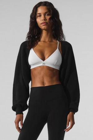 Black Women Alo Yoga Snuggle Up Sweater Shawl Scarf | Australia 39650-YNOL
