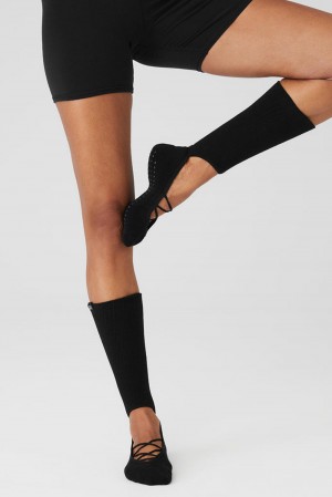 Black Women Alo Yoga Strappy Siren Grip Sock | Australia 57832-EOXU