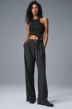 Black Women Alo Yoga Suit Up (Long) Pant | Australia 98143-SUNK