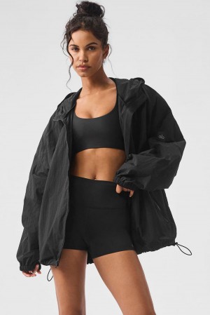 Black Women Alo Yoga Vantage Nylon Ripstop Track Jacket | Australia 49360-CBJY