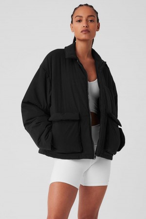 Black Women Alo Yoga Voyage Utility Cargo Jacket | Australia 56179-KSHQ