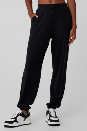 Black Women Alo Yoga Waffle Weekend Escape Jogger | Australia 98362-RKTU