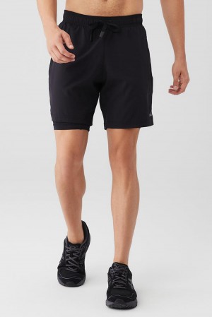 Black / Black Men Alo Yoga 7" Unity 2-In-1 Short | Australia 51083-BFWA