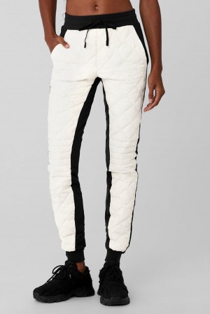 Black / Ivory Women Alo Yoga Airbrush Winter Warm High-Waist Moto Pant | Australia 07869-RFKG