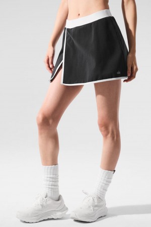 Black / White Women Alo Yoga Airbrush Streamlined Skirt | Australia 46780-CPSN