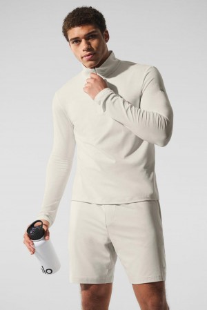Bone Men Alo Yoga Conquer 1/4 Zip Reform Long Sleeve | Australia 36980-PNFM