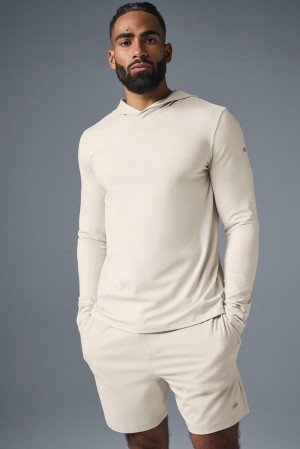 Bone Men Alo Yoga Conquer Reform With Hood Long Sleeve | Australia 54021-QPLV