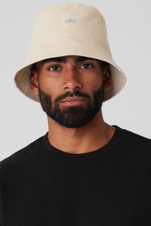 Bone Men Alo Yoga Corduroy Neighborhood Bucket Hat | Australia 14527-ONBP