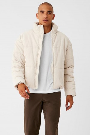 Bone Men Alo Yoga Corduroy Stage Puffer Jacket | Australia 17093-CYWR