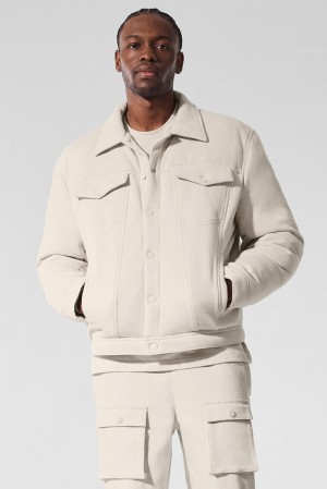 Bone Men Alo Yoga Ease Trucker Jacket | Australia 95648-KFLT