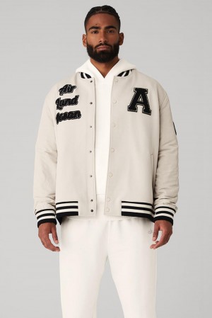 Bone Men Alo Yoga G.O.A.T Jacket | Australia 21038-LGXP