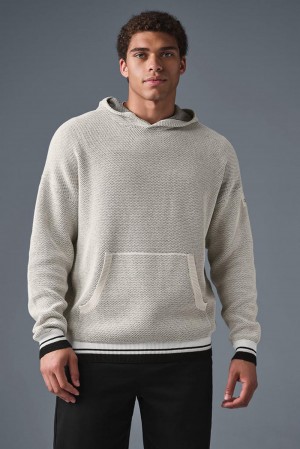 Bone Men Alo Yoga Sports Club Knit Hoodie | Australia 46708-YPDK
