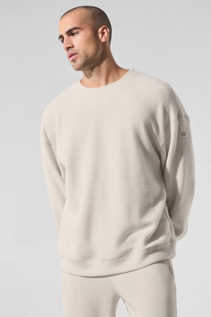 Bone Men Alo Yoga Triumph Restore Crew Neck Sweatshirt | Australia 85213-WGDP