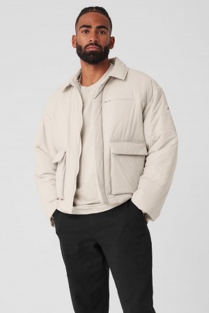 Bone Men Alo Yoga Voyage Utility Cargo Jacket | Australia 13485-XLRF