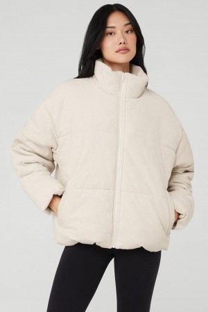Bone Women Alo Yoga Corduroy Stage Puffer Jacket | Australia 97601-CHAU