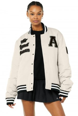 Bone Women Alo Yoga G.O.A.T Jacket | Australia 28365-RPDB