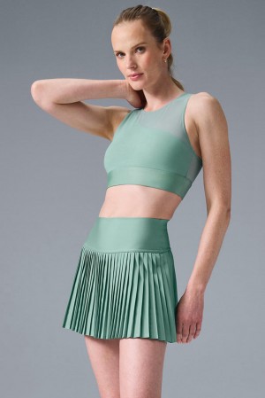 Botanical Green Women Alo Yoga Airlift Mesh Coastline Bra | Australia 78530-JHZW
