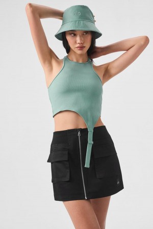 Botanical Green Women Alo Yoga Alosoft Ribbed Revelation Tank | Australia 41352-WZOX