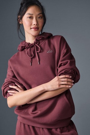 Burgundy Truffle Women Alo Yoga Accolade Hoodie | Australia 53617-ZATO