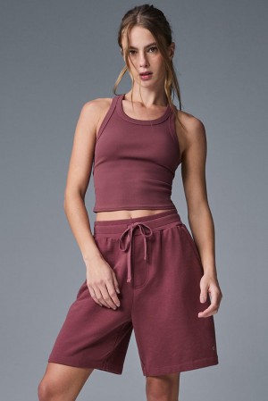 Burgundy Truffle Women Alo Yoga Chill Short | Australia 45013-ENRT