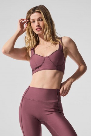 Burgundy Truffle / Black Women Alo Yoga Airlift Redefine Bra | Australia 24538-TLCX