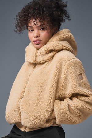Camel Women Alo Yoga Foxy Sherpa Jacket | Australia 12389-CPZU