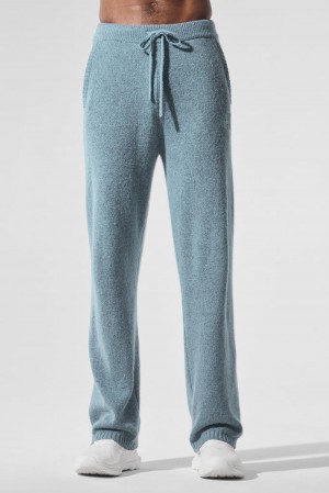 Celestial Blue Granite Heather Men Alo Yoga New Class Cashmere Sweatpant | Australia 13856-VZSE