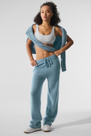 Celestial Blue Granite Heather Women Alo Yoga New Class Cashmere Sweatpant | Australia 86047-CVWM