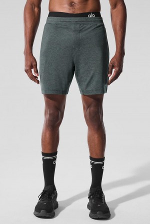 Charcoal Green Heather Men Alo Yoga 7" Conquer React Performance Short | Australia 57910-RQID