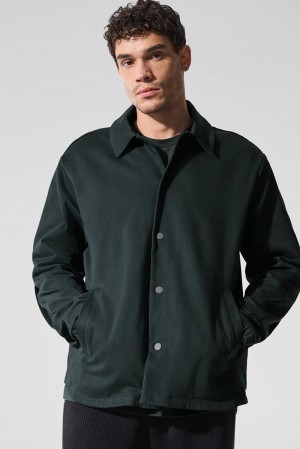Charcoal Green Men Alo Yoga Edition Sueded Jacket | Australia 73209-JRPG