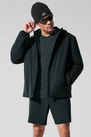 Charcoal Green Men Alo Yoga Elemental Full-Zip Jacket | Australia 25610-ZQSD