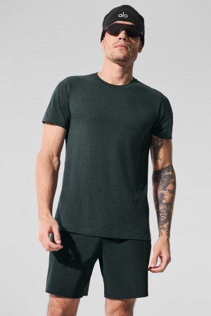 Charcoal Green Men Alo Yoga Triumph Tee | Australia 41286-WYGE