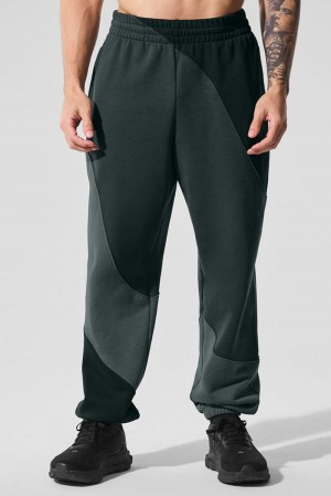 Charcoal Green Tonal Men Alo Yoga Make Waves Sweatpant | Australia 25348-GAIF