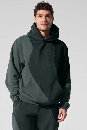Charcoal Green Tonal Men Alo Yoga Make Waves Hoodie | Australia 65781-LWVB