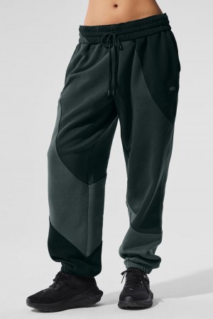 Charcoal Green Tonal Women Alo Yoga Make Waves Sweatpant | Australia 69283-SUVH