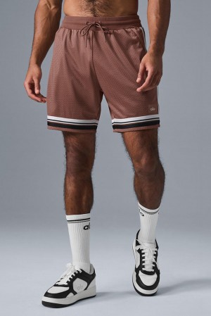 Chestnut Men Alo Yoga 7" Key Mesh Basketball Short | Australia 35769-IHQC