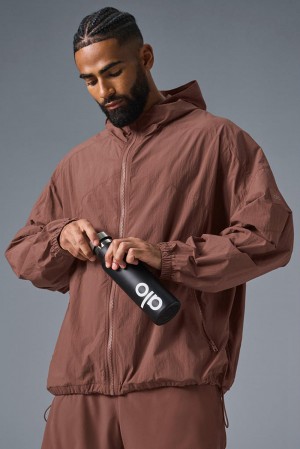 Chestnut Men Alo Yoga Vantage Nylon Ripstop Track Jacket | Australia 81795-DKHY