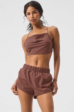 Chestnut Women Alo Yoga Cropped Megastar Tank | Australia 64978-HDXZ