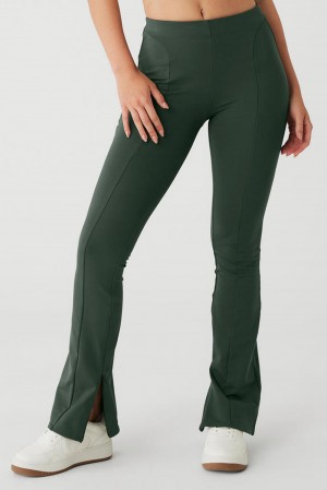 Dark Cactus Women Alo Yoga High-Waist Zip It Flare Legging | Australia 52079-ZUDV