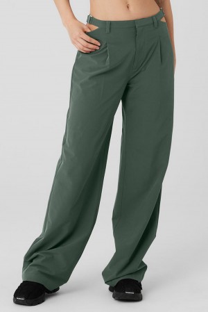 Dark Cactus Women Alo Yoga Mid-Rise Showdown Pant | Australia 87640-ARBV