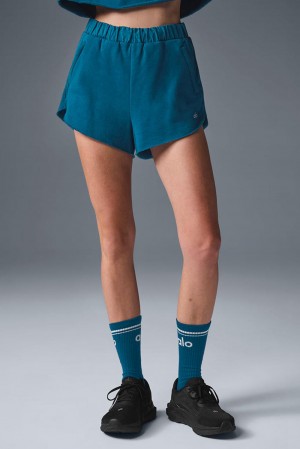 Eclipse Blue Women Alo Yoga In The Air Dolphin Short | Australia 34806-JAIV