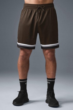 Espresso Men Alo Yoga 7" Key Mesh Basketball Short | Australia 39605-ZWBF