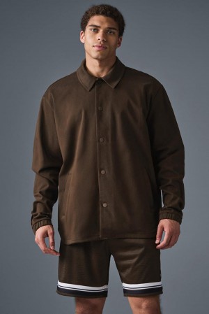 Espresso Men Alo Yoga Edition Sueded Jacket | Australia 57342-LQPX