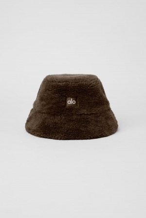 Espresso Men Alo Yoga Foxy Sherpa Bucket Hat | Australia 47613-TJCE