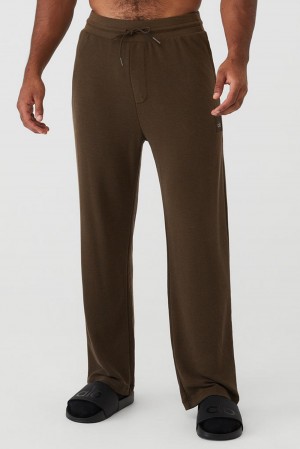 Espresso Men Alo Yoga Micro Waffle Fast Break Sweatpant | Australia 58139-WBOH